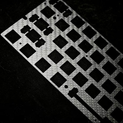 YMDK 60% Layout Switch Plate, Immersion Gold FR4 / Carbon Fiber Keyboard Positioning Plate Compatible with Wooting 60HE Mechanical Keyboard