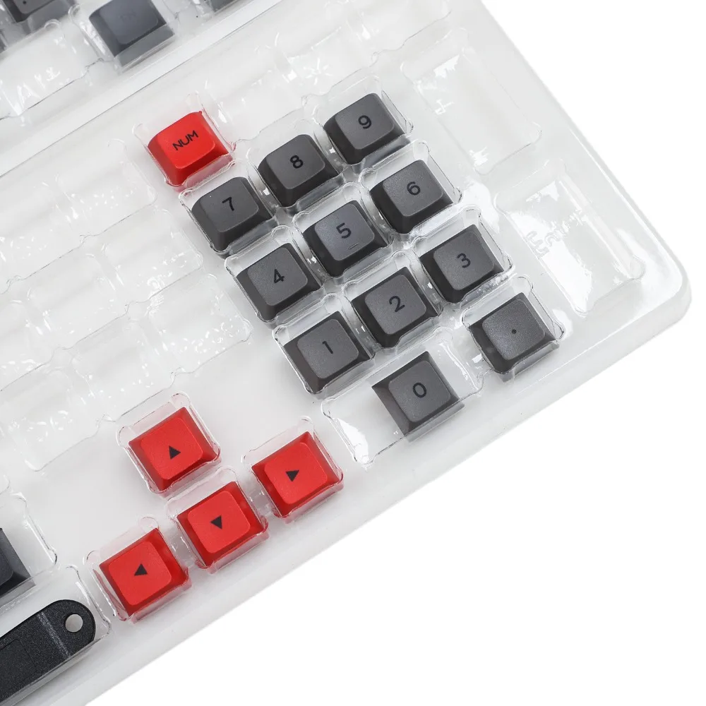 YMDK Dye Sub PBT Top Print 61 64 73 Keys Light Black Gray Red Pink White Similar To XDA Profile Keycap Set For GK73 GK73S