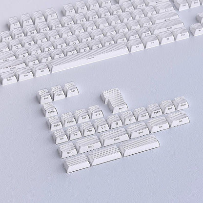 YMDK Demon Wave Blue, White, Pink, Purple Keycaps OEM Side-Printed 136 Key PC Shine Through for 61/64/68/84/87/96/108 Mechanical Keyboards