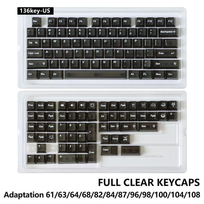 136 Keys English Korean Russian Japanese Shine Through PC Top Print Cherry Profile Color Keycaps for 61/68/84/104/108 MX Mechanical Keyboards