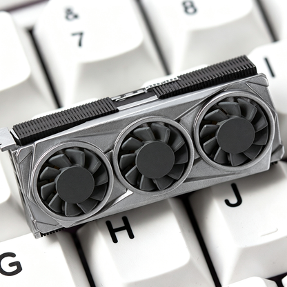 YMDK 1pcs Tri‑Fan Graphics Card Shape Keycaps 2.25u Enter Personalized Artisan Resin Keycap For MX Mechanical Keyboards