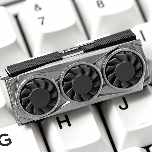 YMDK 1pcs Tri‑Fan Graphics Card Shape Keycaps 2.25u Enter Personalized Artisan Resin Keycap For MX Mechanical Keyboards
