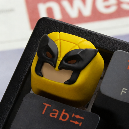 YMDK Gaming Theme Mask Personalized Keycaps Cool Shine Through Creative Resin Keycaps for MX mechanical keyboards