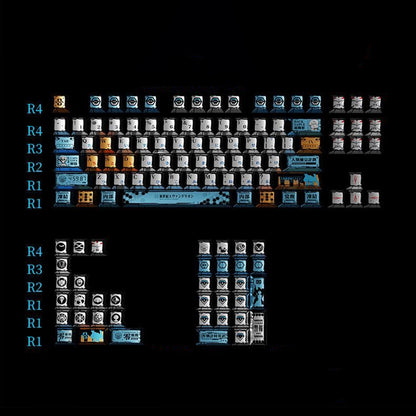 YMDK 126 Key Retro Pearlescent Metallic PBT Keycaps – Cherry Profile Dye Sublimation | Vibrant Color, Wear-Resistant for MX 60%/65%/75%/80%/100% Gaming Mechanical Keyboards