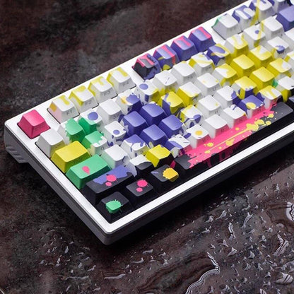 YMDK Graffiti Keycaps Full Set 131 Keys Trendy Colorful Creative Custom Keycap Cherry Profile Sidelit Dye Sub for MX Mechanical Keyboard