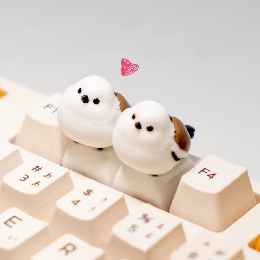 YMDK Tit Bird Personality Keycaps Cute Interesting Parrot Keycap Homemade Resin Key Caps for MX Mechanical Keyboard