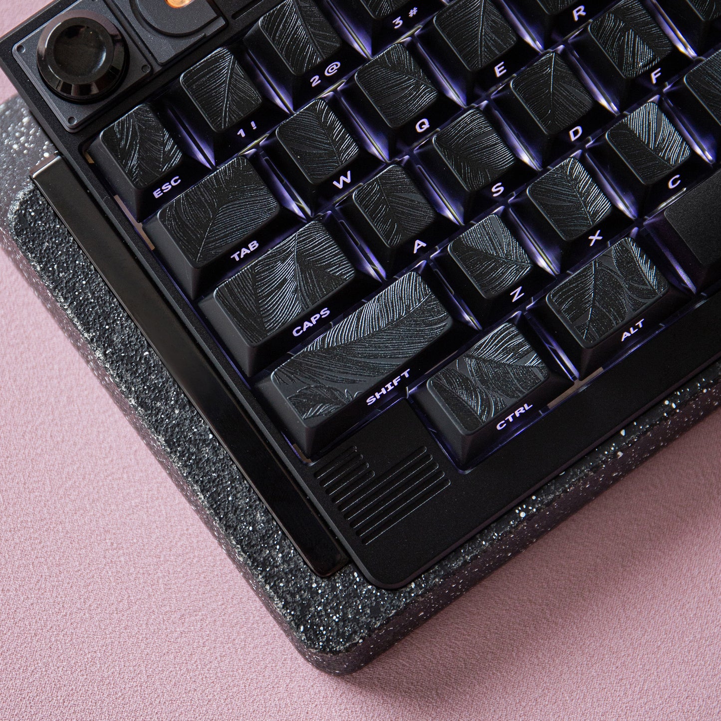 YMDK 129 Keys Sunny Feather Theme Pearlescent Cherry Profile ABS Top Print Keycaps for 61/84/87/104/108 MX Mechanical Keyboards
