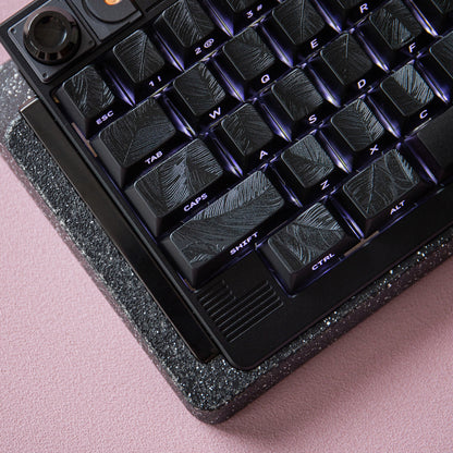 YMDK 129 Keys Sunny Feather Theme Pearlescent Cherry Profile ABS Top Print Keycaps for 61/84/87/104/108 MX Mechanical Keyboards