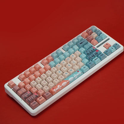 YMDK Yearning Theme Keycaps Full Set 129 Keys Cherry Profile PBT Dye Sub Keycap for MX Mechanical Keyboard