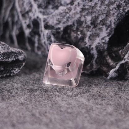 YMDK Love Translucent Personality keycaps Cute Novel Handmade Resin Keycaps for MX Mechanical Keyboard