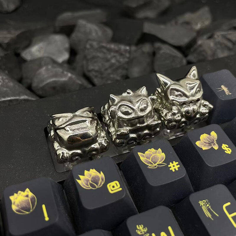 YMDK Strange Frog Personality Keycaps Novel Creative Keycaps Pure Copper Handmade Keycaps for MX Mechanical Keyboard