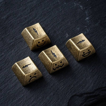 YMDK Retro Lightning Personality Keycaps Translucent Direction key Brass Keycaps for MX Mechanical Keyboard