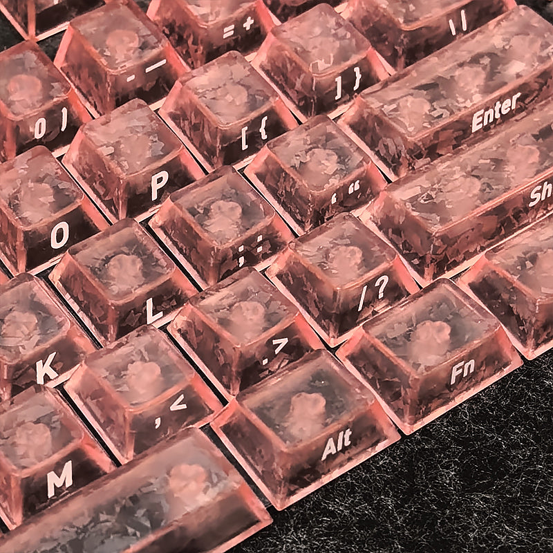 YMDK Carbon Fiber Texture 119 Key Side Printed Shine Through Keycaps for 61/64/68/84/87/96/108-Key MX Mechanical Keyboards