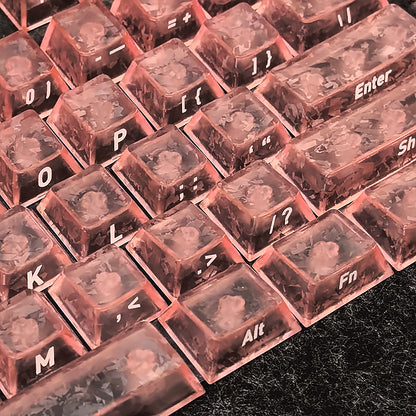 YMDK Carbon Fiber Texture 119 Key Side Printed Shine Through Keycaps for 61/64/68/84/87/96/108-Key MX Mechanical Keyboards