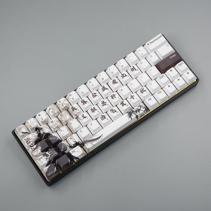 YMDK Ancient China Three Kingdoms Hero Theme Keycaps 75 Keys Cherry Profile Dye Sublimation Thick PBT Keycaps for 60/61/63/64/68 Mechanical Keyboard