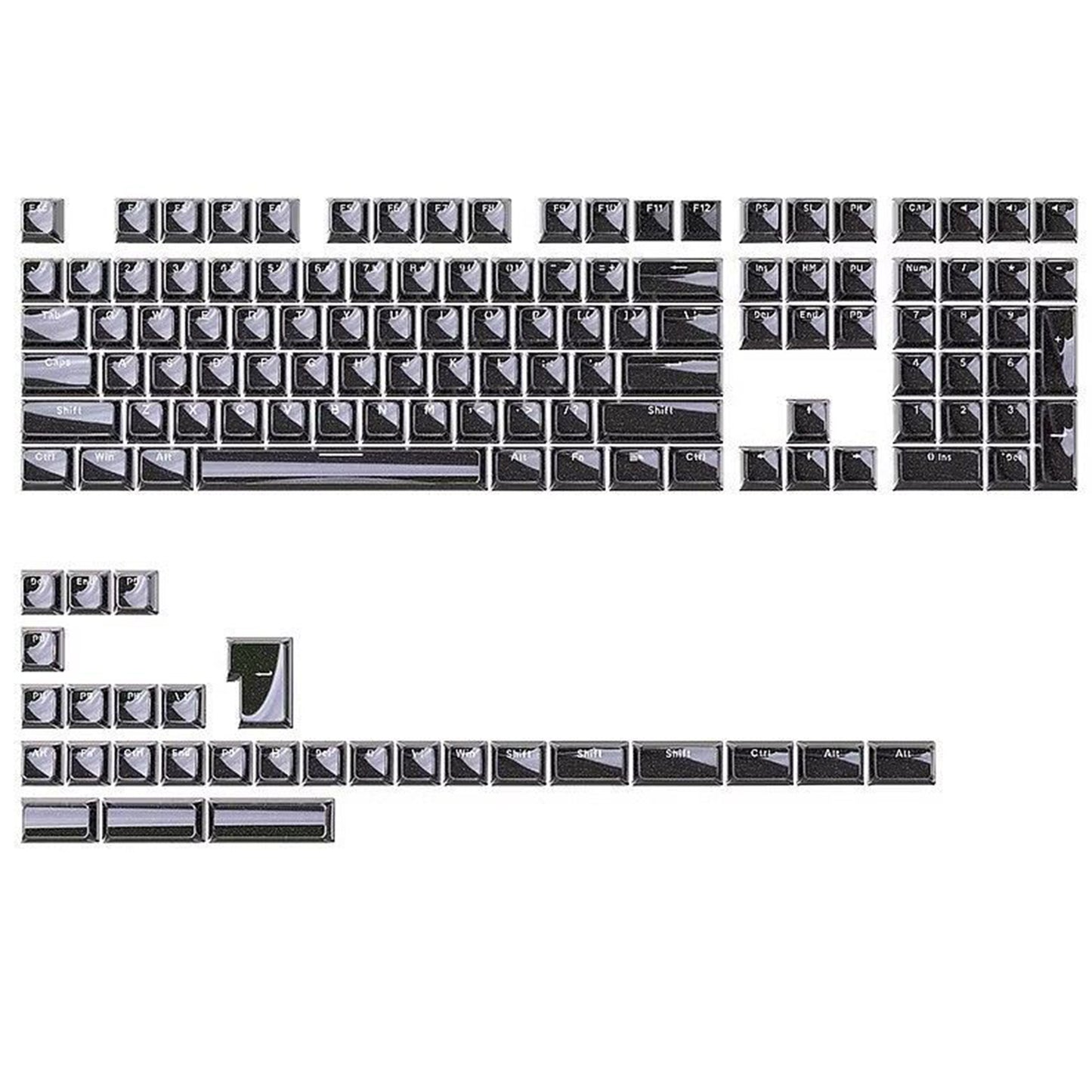 YMDK 136 Keys Jelly Black Double-shot PC Material OEM Profile Top Side Print Keycaps for 61/68/84/104/108 MX Mechanical Keyboard