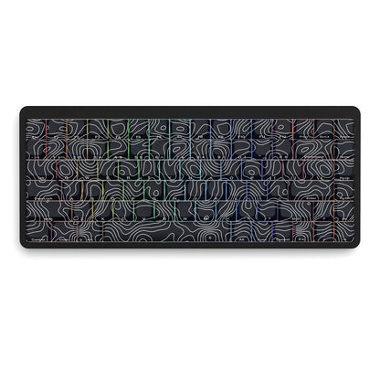 YMDK 131 Blcak Contour Lines Low Profile PBT Double Shot Keycaps for MX Mechanical Keyboards