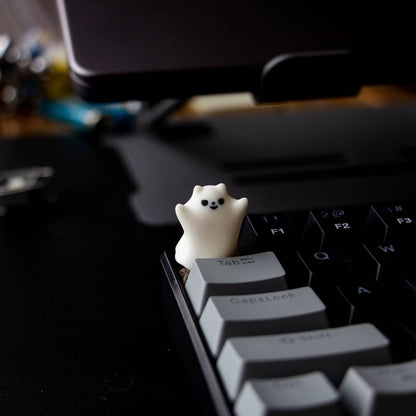 YMDK Little Ghost Personalized Keycaps Novel Interesting Cute Translucent ESC Key Resin Keycap Suitable for MX Mechanical Keyboard