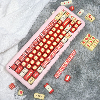 YMDK Red Apple 143 Keys MOA Profile PBT Dye-Sub Keycaps for 61/68/84/104/108 Mechanical Keyboard