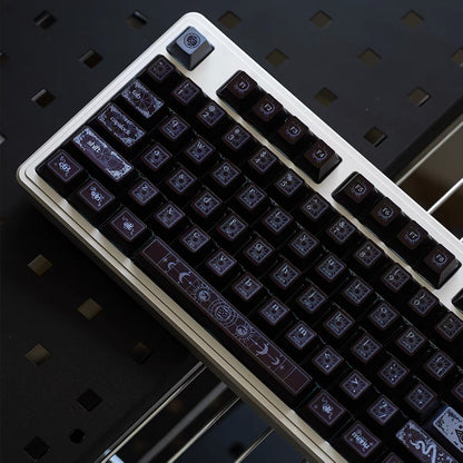 YMDK Spirit Snake Metallic Paint Keycaps, Cherry Profile Dye-Sub PBT+PC Keycap Set for 61/84/87/104/108 MX Mechanical Keyboards