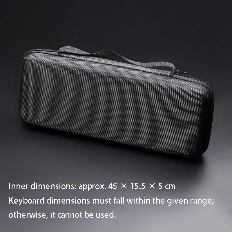 YMDK Black Oxford Hard‑Shell Keyboard Case, Shock‑Absorbent Waterproof Mechanical Keyboard Storage Bag for Mechanical Keyboard
