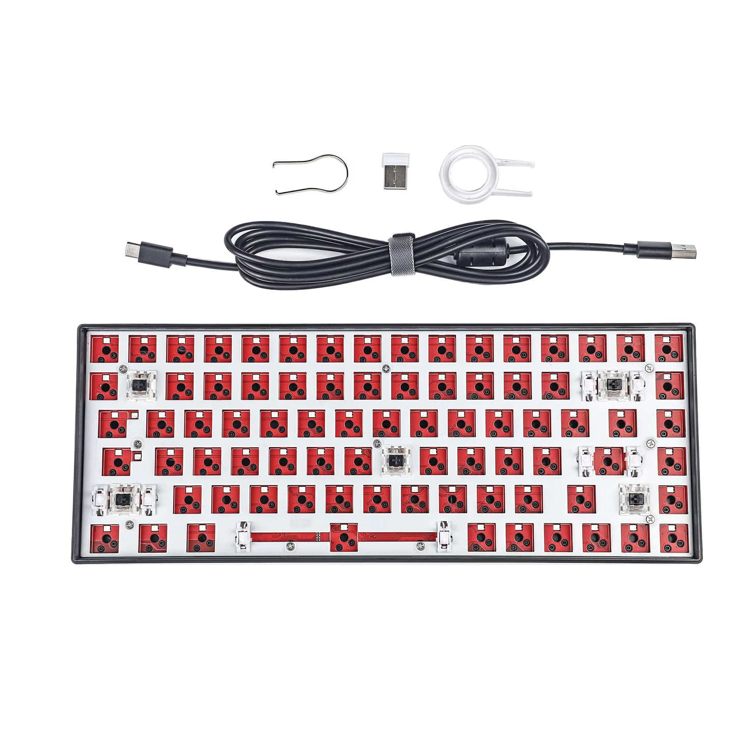 NC 84 Keys 75% RGB Detachable USB Wired Bluetooth 2.4G Three Mode Hotswap Kailh Socket DIY Kit
