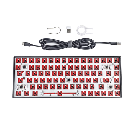 NC 84 Keys 75% RGB Detachable USB Wired Bluetooth 2.4G Three Mode Hotswap Kailh Socket DIY Kit