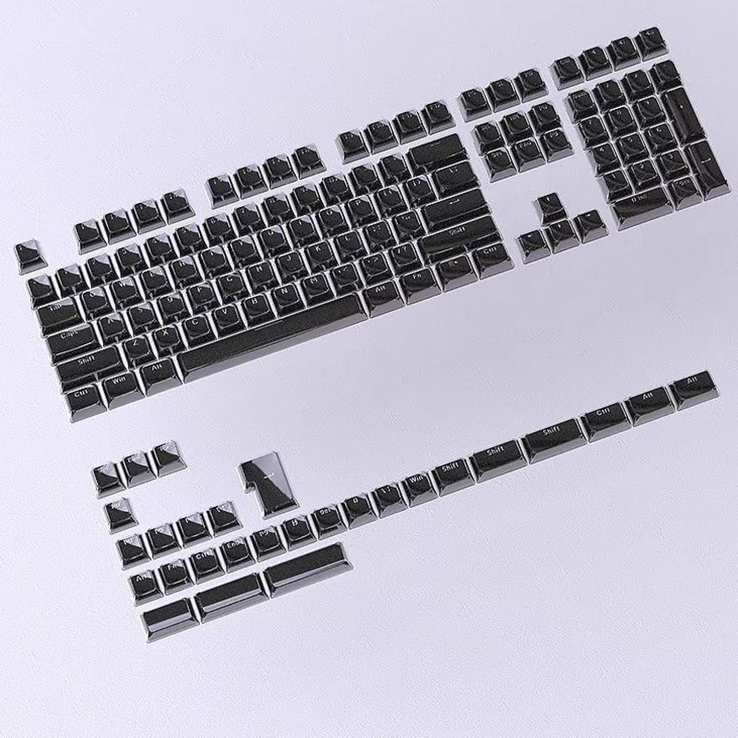 YMDK 136 Keys Jelly Black Double-shot PC Material OEM Profile Top Side Print Keycaps for 61/68/84/104/108 MX Mechanical Keyboard