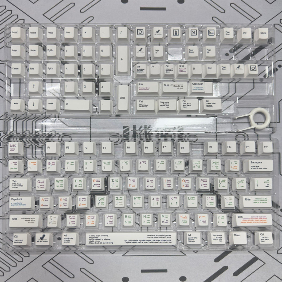 YMDK White Programmer Keycaps Full Set 131 Keys PBT Dye Sub Cherry Profile Keycaps Creative Novel Interesting Keycaps for 64/68/75 MX Key Mechanical Keyboard