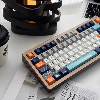 YMDK Star Abyss Engine 143 Keys Retro Industrial PBT Keycaps, Cherry Profile Dye-Sub Keycap for 61/84/87/104/108 MX Mechanical Keyboards