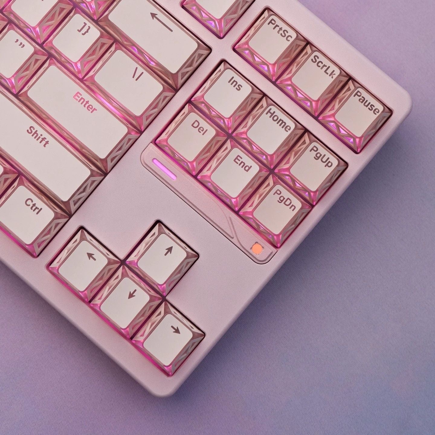 YMDK 130 Keys Imperial Light Theme White Backlit Shine Through Cherry Profile Keycaps for 68/75/87/98/104/108 MX Mechanical Keyboards