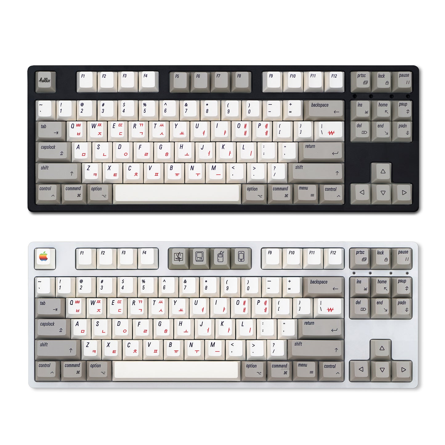YMDK English Korean 135 Keys MAC Apple Retro Keycaps Cherry Profile PBT Dye Sublimation for 75/87/98/104/108 MX Mechanical Keyboard