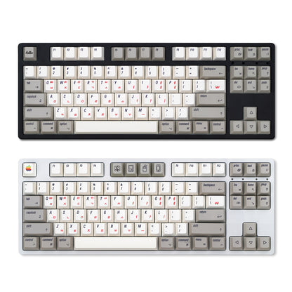 YMDK English Korean 135 Keys MAC Apple Retro Keycaps Cherry Profile PBT Dye Sublimation for 75/87/98/104/108 MX Mechanical Keyboard