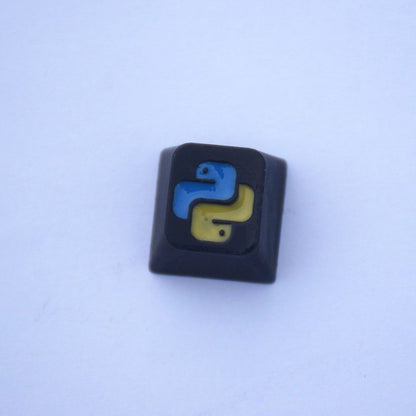 YMDK Python Icon Key Cap Personalized Keycap Resin 3D Print Hand Painted for Mechanical Keyboard