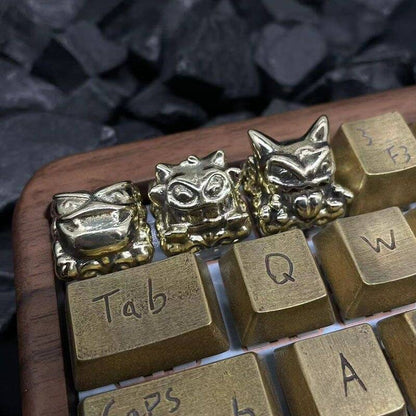 YMDK Strange Frog Personality Keycaps Novel Creative Keycaps Pure Copper Handmade Keycaps for MX Mechanical Keyboard