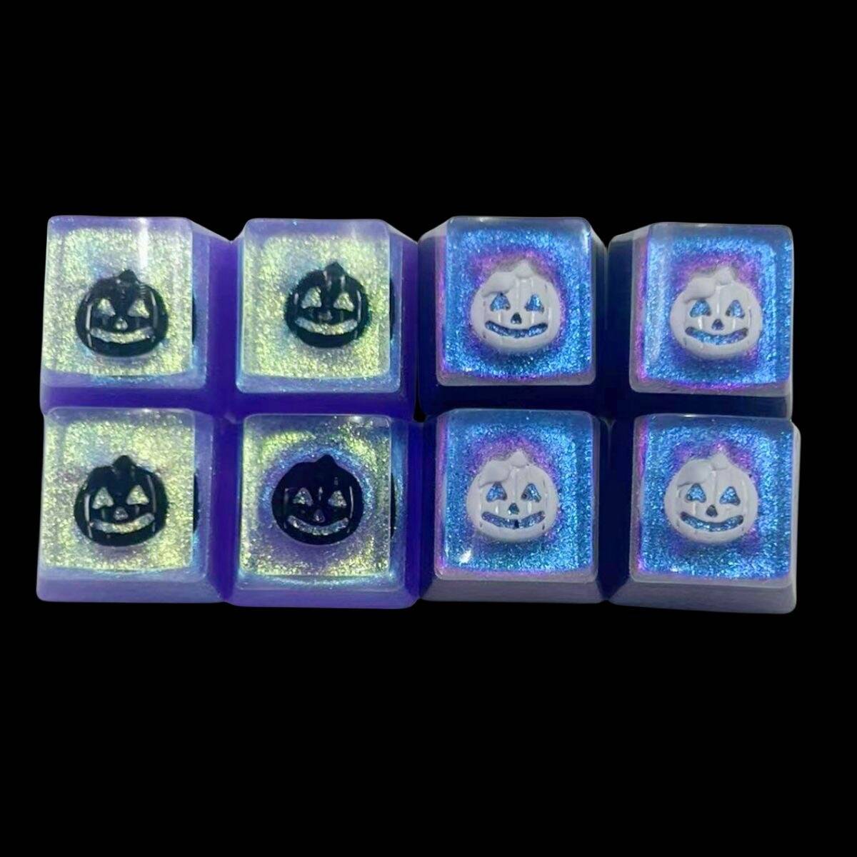 YMDK Halloween Pumpkin Bats Spiders Ghosts Personalized Keycap Graffiti Color Change Creative Key Cap Resin for Mechanical Keyboard