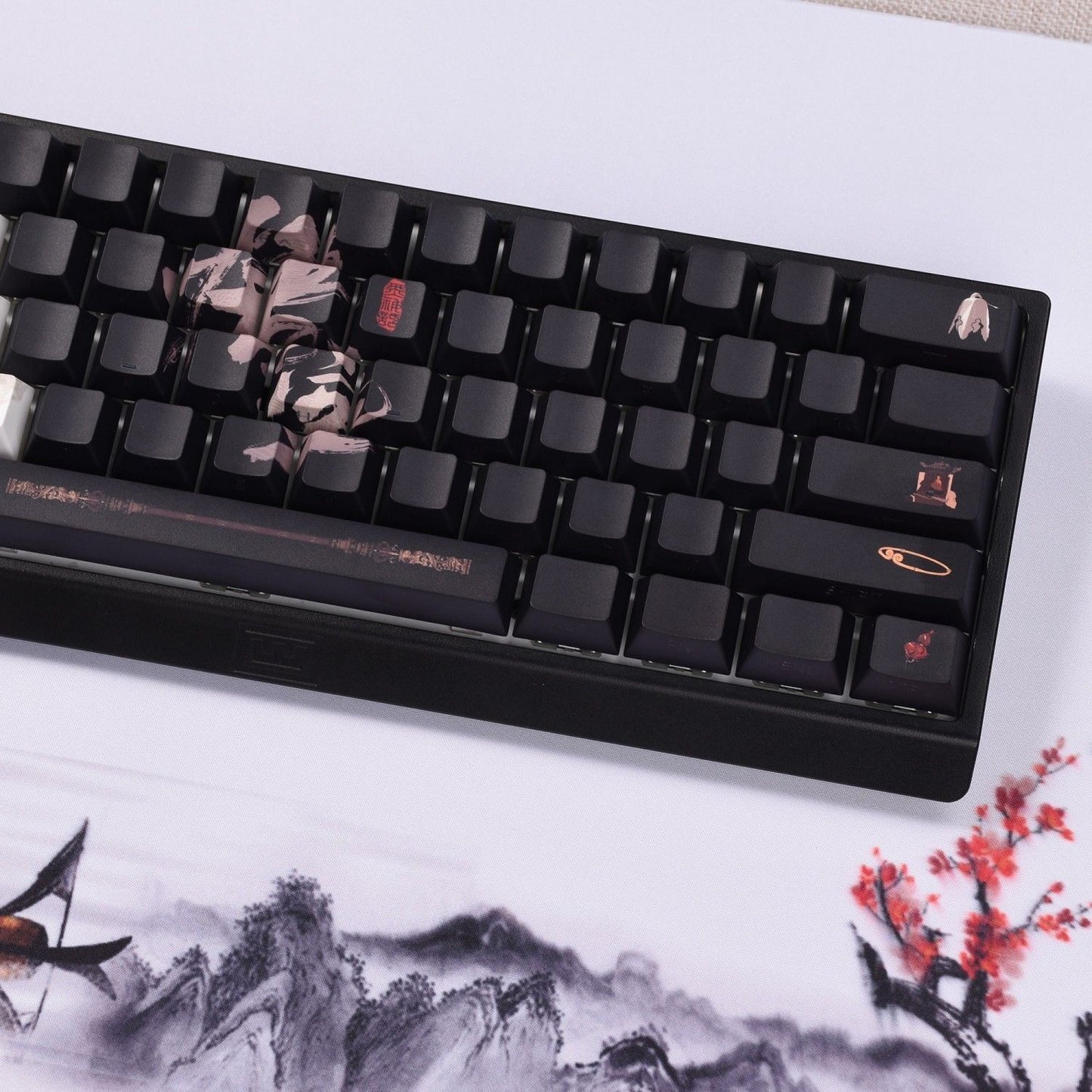 YMDK Wukong Monkey Theme Keycap 130 Key Side Print Light Transmitting PBT Dye Sublimation for Mechanical Keyboard