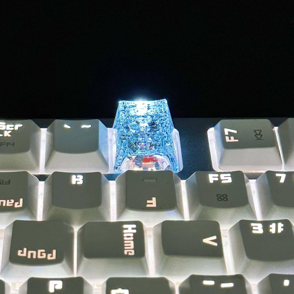 YMDK Translucent Shell Paper Personalized Keycaps Cool Shiny Novel Creative Key Caps Resin Keycap for MX Mechanical Keyboard