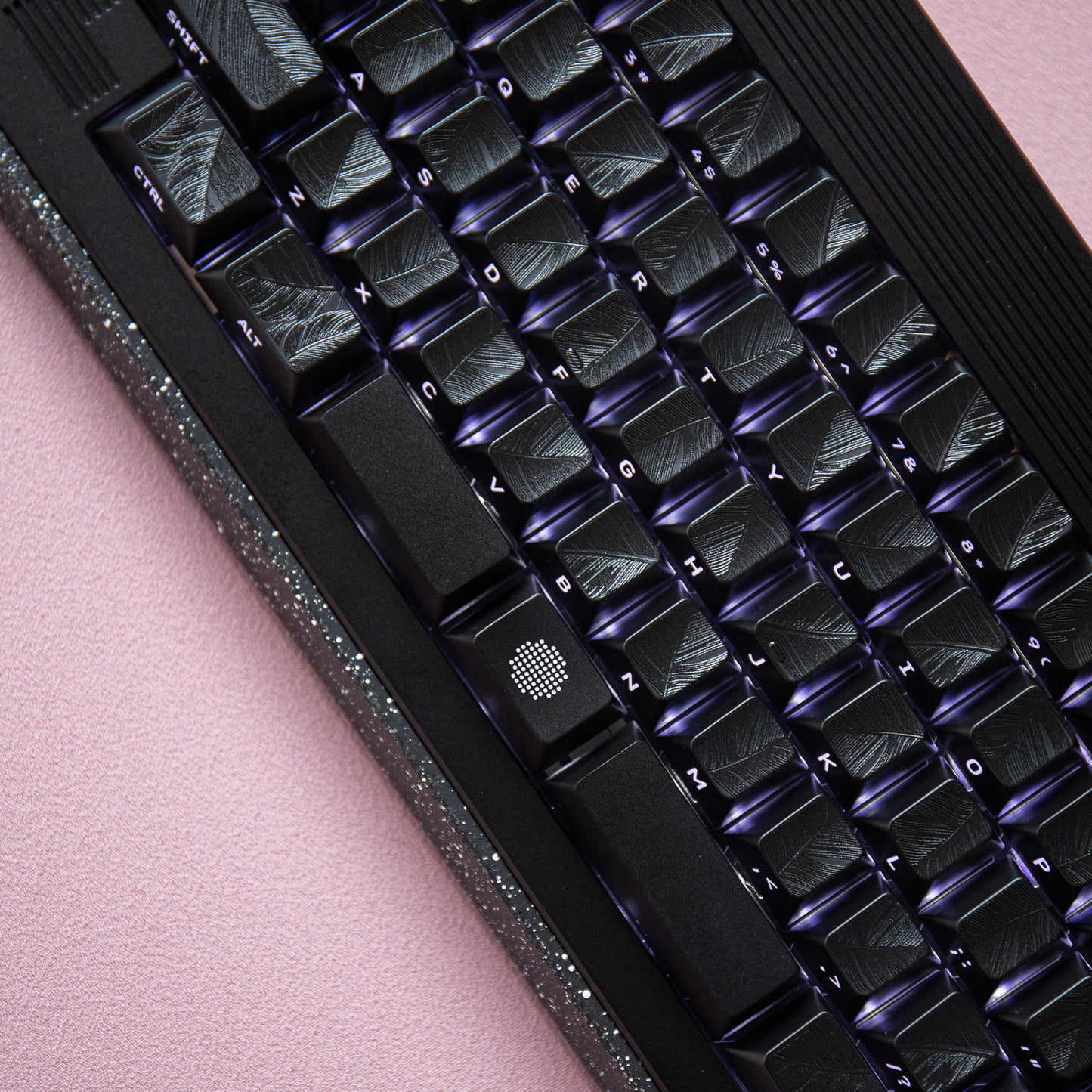 YMDK 129 Keys Sunny Feather Theme Pearlescent Cherry Profile ABS Top Print Keycaps for 61/84/87/104/108 MX Mechanical Keyboards