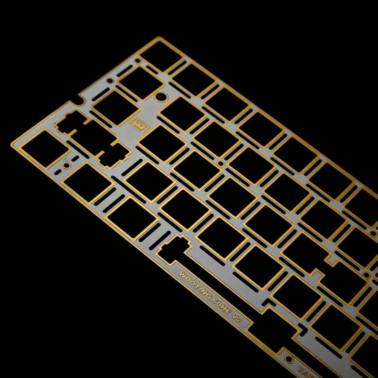 YMDK 60% Layout Switch Plate, Immersion Gold FR4 / Carbon Fiber Keyboard Positioning Plate Compatible with Wooting 60HE Mechanical Keyboard