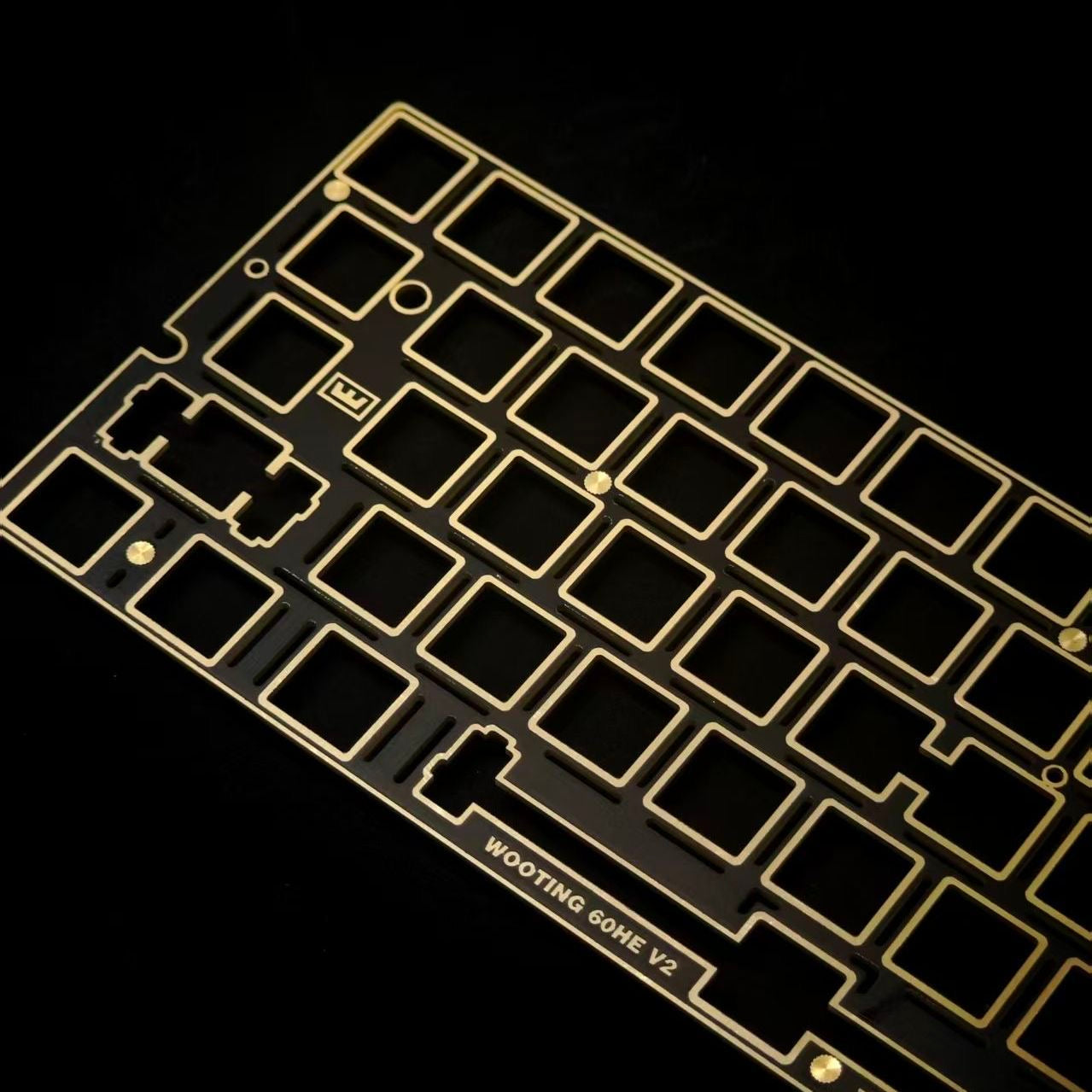 YMDK 60% Layout Switch Plate, Immersion Gold FR4 / Carbon Fiber Keyboard Positioning Plate Compatible with Wooting 60HE Mechanical Keyboard