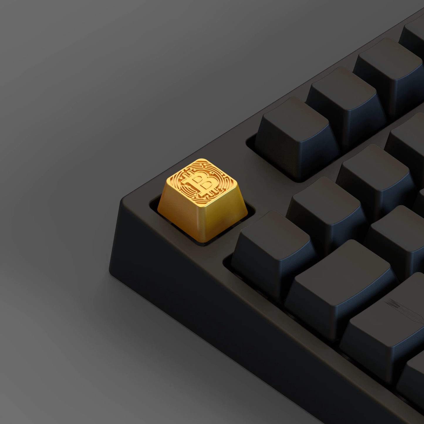 YMDK 1pcs Square Gold Coin Theme Keycap Personalized Electroplated Zinc Alloy 1u Keycaps for MX Mechanical Keyboard