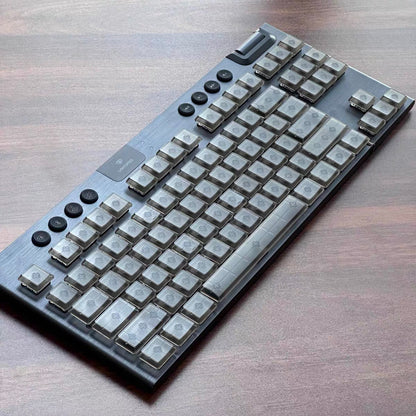 YMDK PBT Matte Black Low Profile Keycaps for Logitech G915X / G515 Mechanical Keyboard