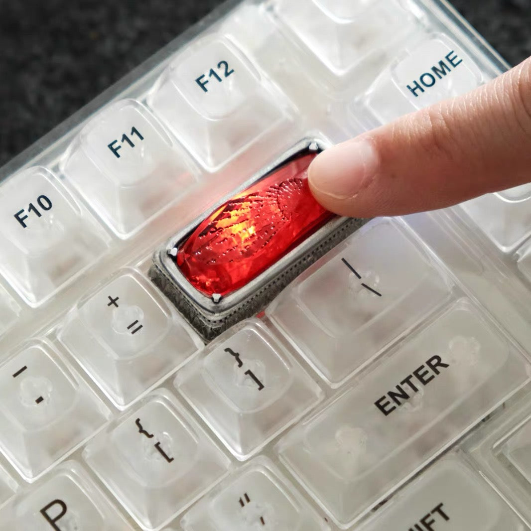 YMDK Magic Stone Shine Through Custom Keycaps 2u Resin for MX Mechanical Keyboards