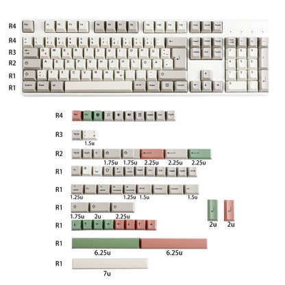 YMDK 161 Keys 9009 English Korean German QWERTZ Cherry Profile Dye Sub Top Print PBT Keycap for 61/68/87/98/104/108 Layout MX Mechanical Keyboard