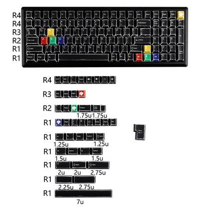YMDK Color Comics Theme 141 keys PBT Keycap Top Print Dye Sub Cherry Profile Custom Keycaps for MX Mechanical Keyboard