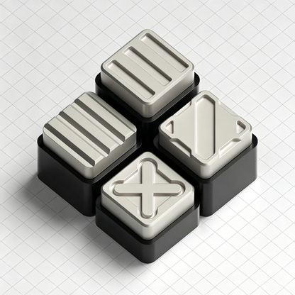 YMDK Metal Custom Keycap, Black‑White Gloss & Matte Finish, Nuclear Cube Artisan Keycap for Custom Mechanical Keyboard