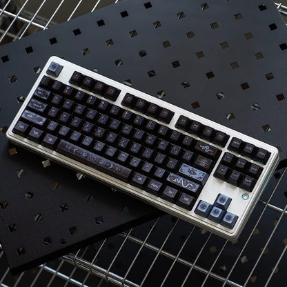 YMDK Spirit Snake Metallic Paint Keycaps, Cherry Profile Dye-Sub PBT+PC Keycap Set for 61/84/87/104/108 MX Mechanical Keyboards