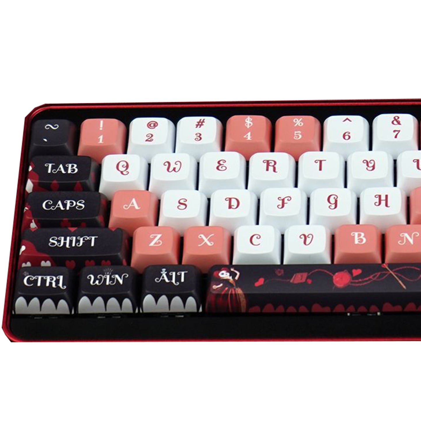 YMDK Alice Theme Keycaps Full Set 132 Keys PBT Dye Sub XDA Profile Keycap for MX Mechanical Keyboard