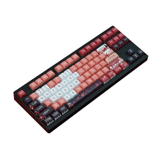 YMDK Alice Theme Keycaps Full Set 132 Keys PBT Dye Sub XDA Profile Keycap for MX Mechanical Keyboard